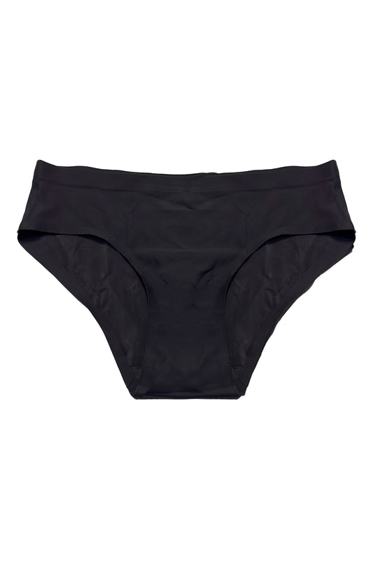 Seamless Black Polyester Elastic Blend Underwear