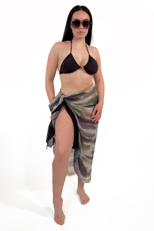 Misty Shores Abstract Beach Cover-Up